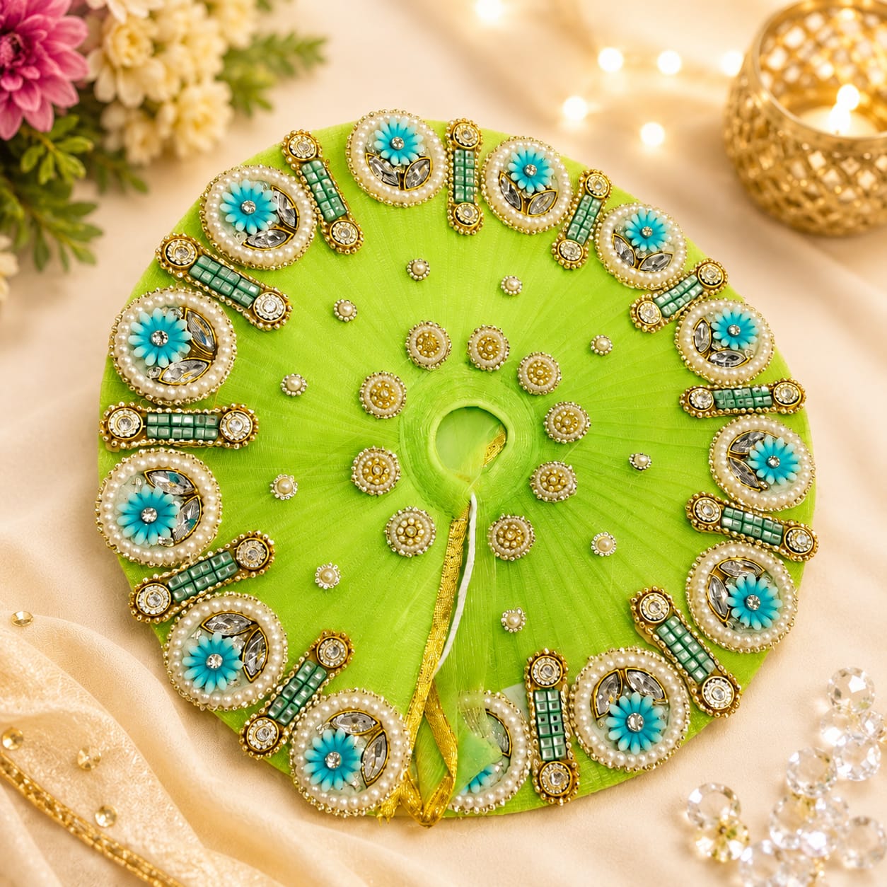 Premium Laddu Gopal Fancy Dress with Pearl Embellishment